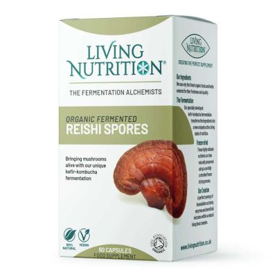 living nutrition fermented reishi spores, reishi svamp kosttillskott
